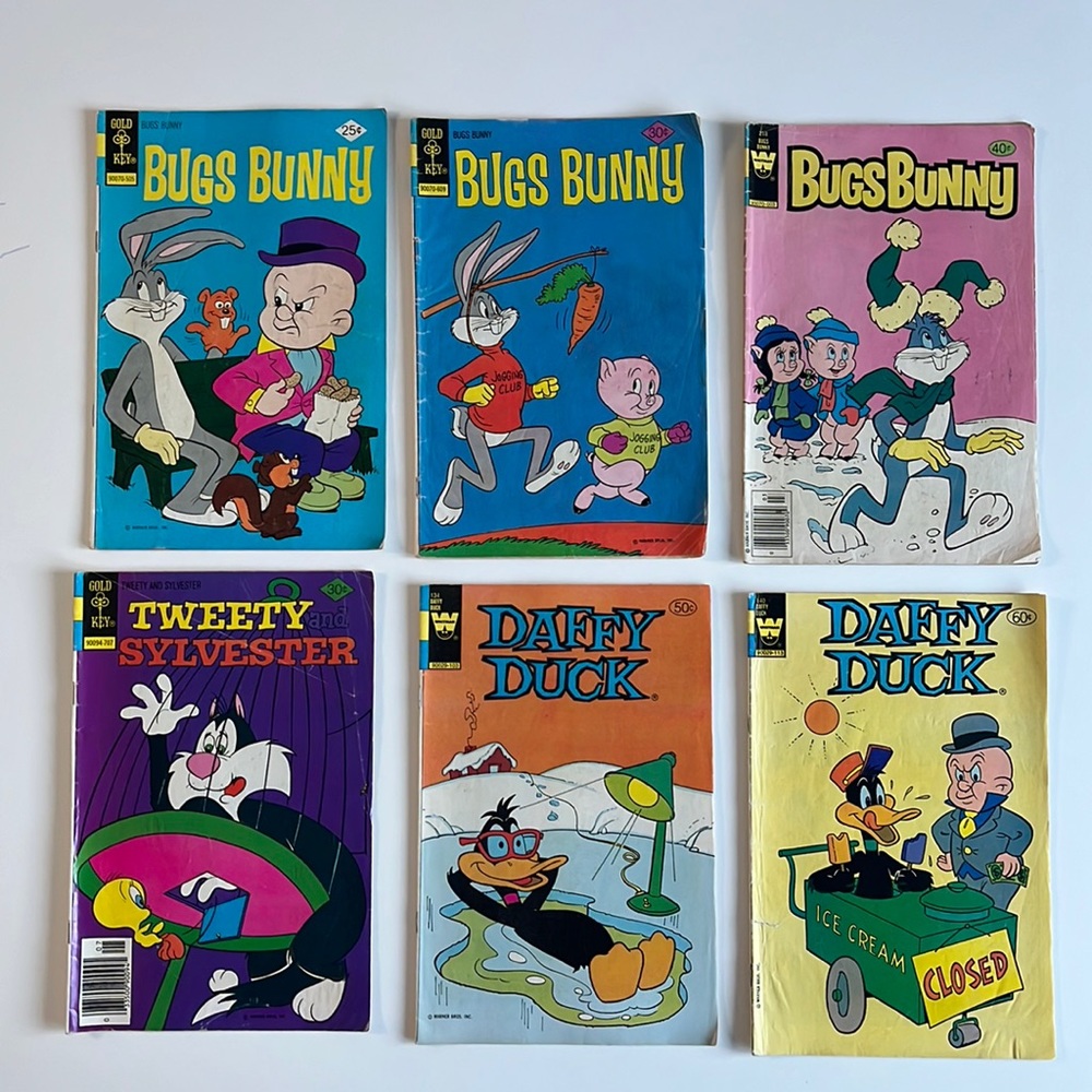 6 Comic Lot - Bugs Bunny #163 176 218 Daffy Duck #134 140 Tweety & Sylvester #71